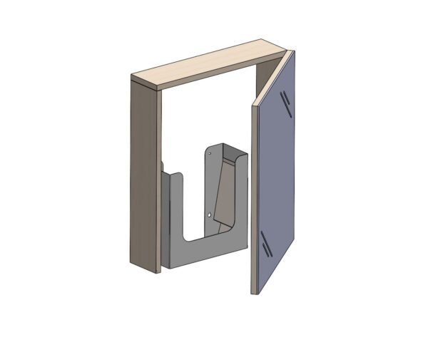 Pojemnik na ręczniki papierowe, do montażu w szafce wiszącej, STAL MATOWA Pojemnik na ręczniki papierowe, do montażu w szafce wiszącej, STAL MATOWA