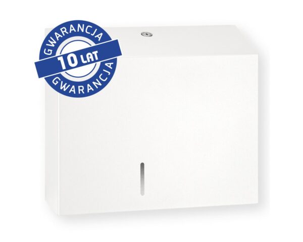 Pojemnik na papier toaletowy MERIDA STELLA DUO WHITE LINE z uchwytem na resztkę rolki papieru, średnica papieru do 20 cm, biały Pojemnik na papier toaletowy MERIDA STELLA DUO WHITE LINE z uchwytem na resztkę rolki papieru, średnica papieru do 20 cm, biały