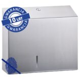 Pojemnik na papier toaletowy MERIDA STELLA DUO Anti-FingerPrint z uchwytem na resztkę rolki papieru, średnica papieru do 20 cm, stal matowa z powłoką AFP