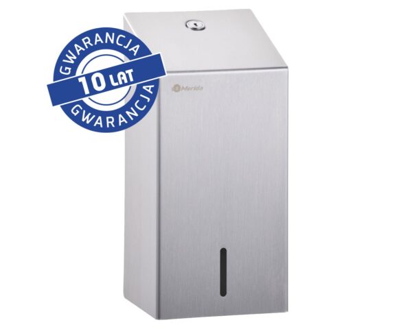 Pojemnik na papier toaletowy w listkach MERIDA STELLA, pojemność do 450 szt., stal matowa