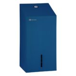 Pojemnik na papier toaletowy w listkach MERIDA STELLA BLUE LINE, pojemność do 450 szt., niebieski