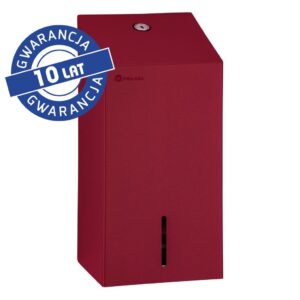 Pojemnik na papier toaletowy w listkach MERIDA STELLA RED LINE, pojemność do 450 szt., czerwony