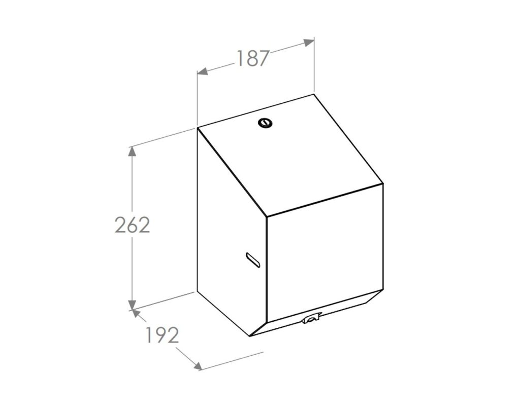 Pojemnik na ręczniki papierowe w rolach lub papier toaletowy w systemie listkowym MERIDA STELLA SILK GREY LINE MINI, szary jedwabisty