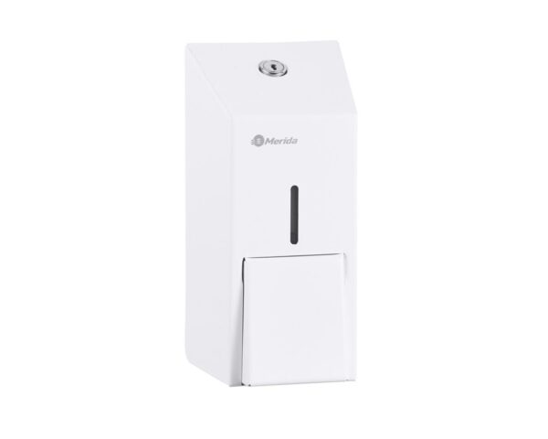 Dozownik mydła w płynie MERIDA STELLA WHITE LINE MINI, pojemność zbiornika 400 ml, biały Dozownik mydła w płynie MERIDA STELLA WHITE LINE MINI, pojemność zbiornika 400 ml, biały