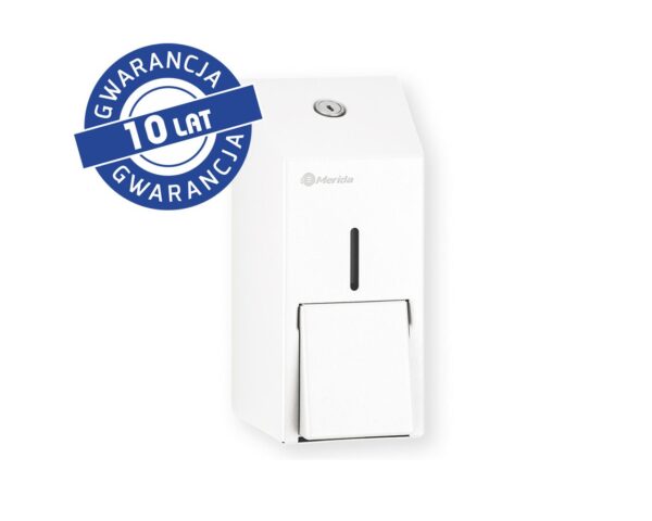 Dozownik mydła w płynie MERIDA STELLA WHITE LINE MINI, pojemność zbiornika 400 ml, biały Dozownik mydła w płynie MERIDA STELLA WHITE LINE MINI, pojemność zbiornika 400 ml, biały