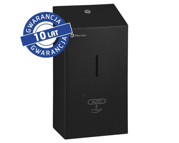 Bezdotykowy automatyczny dozownik mydła w płynie MERIDA STELLA BLACK LINE AUTOMATIC, pojemność zbiornika 1000 ml, czarny Bezdotykowy automatyczny dozownik mydła w płynie MERIDA STELLA BLACK LINE AUTOMATIC, pojemność zbiornika 1000 ml, czarny