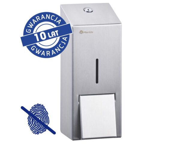 Dozownik mydła w pianie MERIDA STELLA Anti-FingerPrint MAXI na jednorazowe wkłady 700 g, z pompką spieniającą, stal matowa z powłoką AFP Dozownik mydła w pianie MERIDA STELLA Anti-FingerPrint MAXI na jednorazowe wkłady 700 g, z pompką spieniającą, stal matowa z powłoką AFP