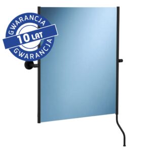 Lustro uchylne w oprawie czarnej matowej z uchwytem ułatwiającym regulację kąta nachylenia MERIDA STELLA BLACK LINE, 50 x 60 cm