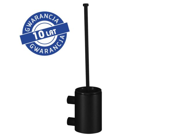 Szczotka do WC z uchwytem mocowanym do ściany, tuba krótka, MERIDA STELLA BLACK LINE, czarna