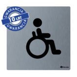 Piktogram - toaleta dla niepełnosprawnych, wym. 95 x 95 x 2 mm, stal matowa