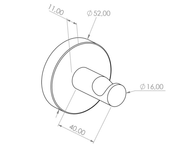 Wieszak kołkowy MERIDA STELLA STONE GREY LINE, szary kamienny Wieszak kołkowy MERIDA STELLA STONE GREY LINE, szary kamienny