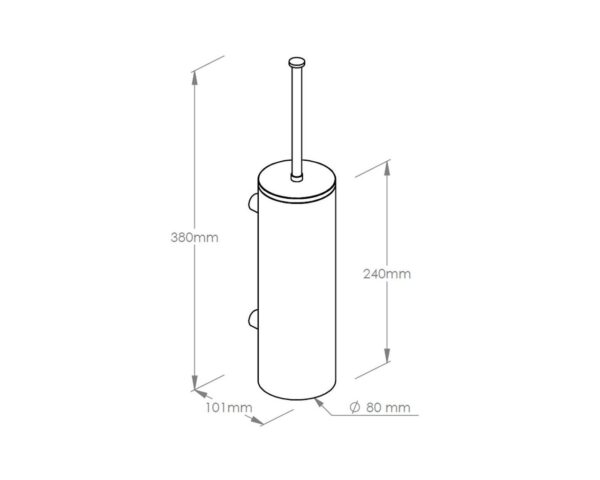 Szczotka do WC z uchwytem mocowanym do ściany, tuba z przykrywką, MERIDA STELLA STONE GREY LINE, szara kamienna Szczotka do WC z uchwytem mocowanym do ściany, tuba z przykrywką, MERIDA STELLA STONE GREY LINE, szara kamienna