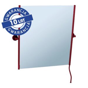 Lustro uchylne w oprawie czerwonej matowej z uchwytem ułatwiającym regulację kąta nachylenia MERIDA STELLA RED LINE, 50 x 60 cm