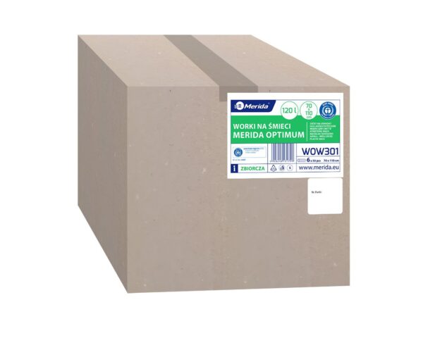 Worki na odpady BIO, MERIDA OPTIMUM, 70 x 110 cm, pojemność 120 l, rolka 50 szt., BRĄZOWE, LDPE Worki na odpady BIO, MERIDA OPTIMUM, 70 x 110 cm, pojemność 120 l, rolka 50 szt., BRĄZOWE, LDPE