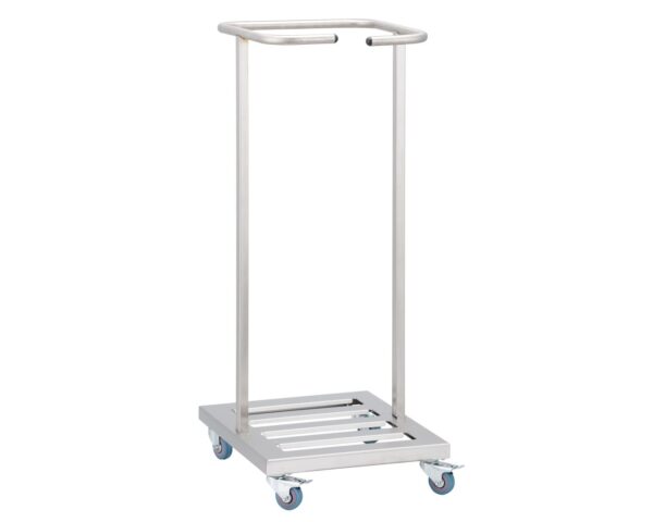 Stelaż na worki na kółkach, stal matowa Stelaż na worki na kółkach, stal matowa