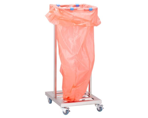 Stelaż na worki na kółkach, stal matowa Stelaż na worki na kółkach, stal matowa