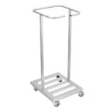Stelaż na worki na kółkach, stal matowa