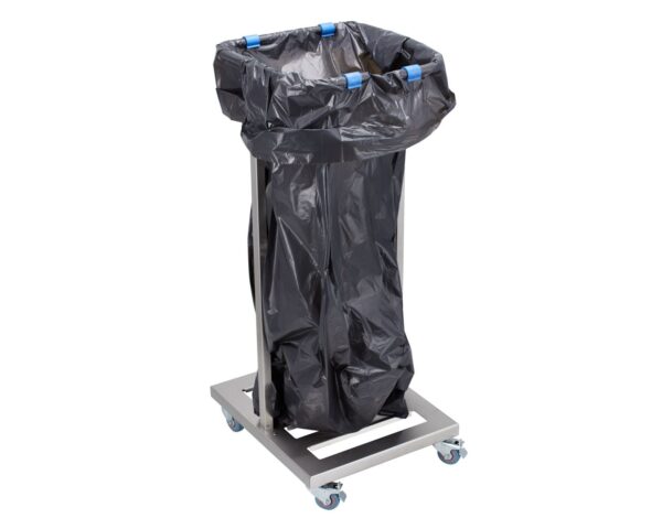 Stelaż na worki na kółkach, stal matowa Stelaż na worki na kółkach, stal matowa