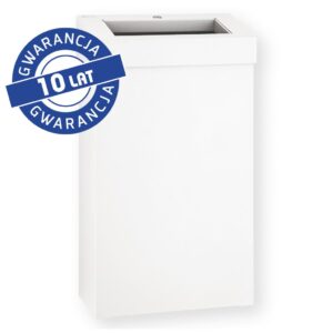 Kosz na odpady otwarty MERIDA STELLA SLIM WHITE LINE, pojemność 27 l, biały
