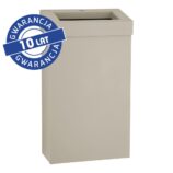 Kosz na odpady otwarty MERIDA STELLA SLIM SILK GREY LINE, pojemność 27 l, szary jedwabisty