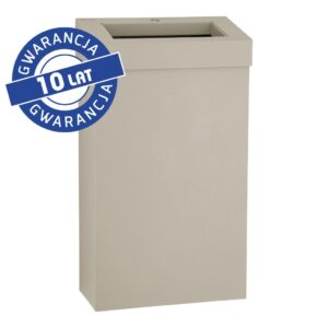 Kosz na odpady otwarty MERIDA STELLA SLIM SILK GREY LINE, pojemność 27 l, szary jedwabisty