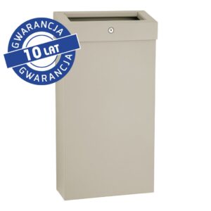 Kosz na odpady otwarty MERIDA STELLA SLIM SILK GREY LINE COMBO, pojemność 15 l, szary jedwabisty