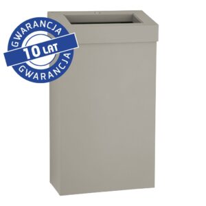 Kosz na odpady otwarty MERIDA STELLA SLIM STONE GREY LINE, pojemność 27 l, szary kamienny