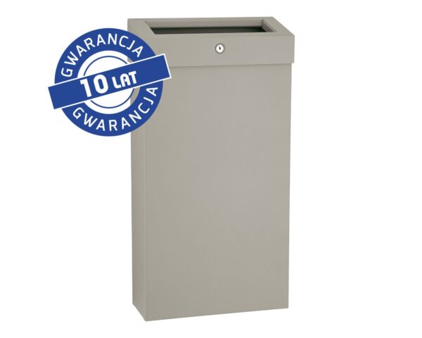 Kosz na odpady otwarty MERIDA STELLA SLIM STONE GREY LINE COMBO, pojemność 15 l, szary kamienny