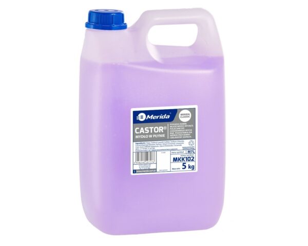 Mydło w płynie MERIDA CASTOR liliowe, kanister 5 kg, zapach kwiatowy
