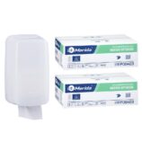 Pojemnik na papier toaletowy w listkach MERIDA HARMONY za 1 zł netto przy zakupie 2 kartonów papierów toaletowych MERIDA OPTIMUM POB403 (18 000 listków)