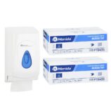 Pojemnik na papier toaletowy w listkach MERIDA TOP za 1 zł netto przy zakupie 2 kartonów papierów toaletowych MERIDA TOP PTB406 (18 000 listków)