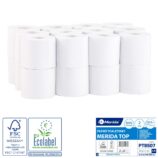 Papier toaletowy MERIDA TOP, biały, średnica 12,5 cm, długość 68 m, dwuwarstwowy, worek 24 szt., ECOLABEL