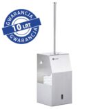 Szczotka do WC z uchwytem mocowanym do ściany, stal matowa