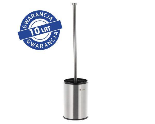 Szczotka do WC z uchwytem stawianym, tuba krótka, stal matowa