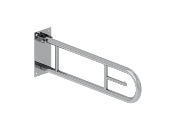 Poręcz uchylna łukowa 750 mm, z uchwytem na papier toaletowy