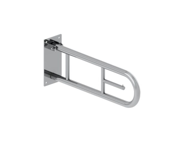 Poręcz uchylna łukowa 600 mm, z uchwytem na papier toaletowy