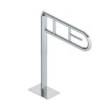 Poręcz uchylna łukowa 600 mm, montowana do podłogi, z uchwytem na papier toaletowy