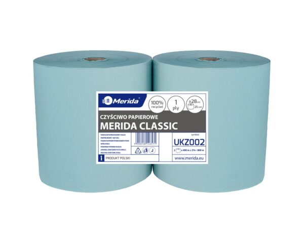 Czyściwo papierowe MERIDA CLASSIC 28, długość 400 m, jednowarstwowe, ZIELONE, zgrzewka 2 szt. Czyściwo papierowe MERIDA CLASSIC 28, długość 400 m, jednowarstwowe, ZIELONE, zgrzewka 2 szt.