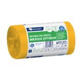 Worki na śmieci MERIDA OPTIMUM, 60 x 90 cm, pojemność 70 l, rolka 50 szt., ŻÓŁTE, HDPE/LDPE