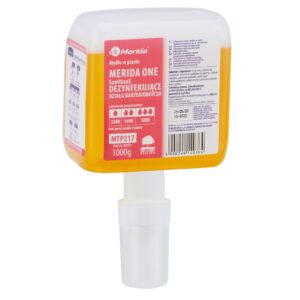 Mydło w pianie MERIDA ONE SANITINAS AUTOMATIC DEZYNFEKUJĄCE jednorazowy wkład z pompką spieniającą do dozowników automatycznych, 1000 g, zapach grejpfrutowy