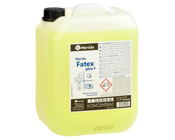 MERIDA FATEX PLUS środek do usuwania tłustego brudu, kanister 10 l MERIDA FATEX PLUS środek do usuwania tłustego brudu, kanister 10 l