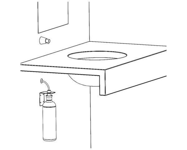 Dozownik mydła w płynie ścienny, STOŻEK, polerowany Dozownik mydła w płynie ścienny, STOŻEK, polerowany