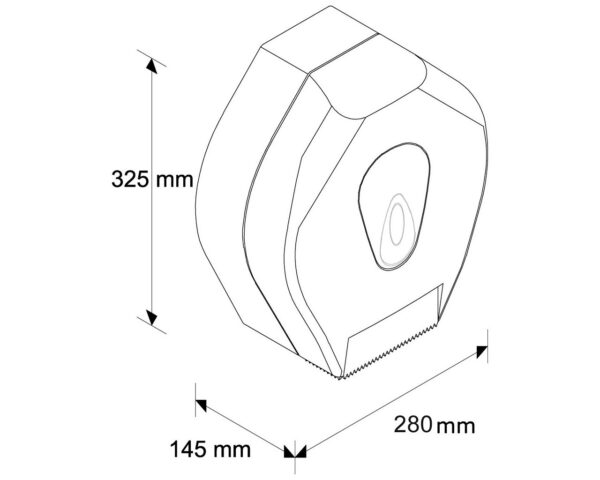 Pojemnik na papier toaletowy MERIDA TOP MAXI, tworzywo ABS, biały, okienko szare Pojemnik na papier toaletowy MERIDA TOP MAXI, tworzywo ABS, biały, okienko szare