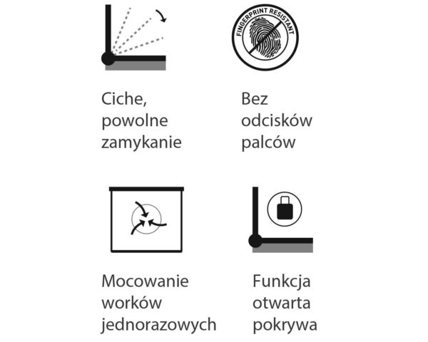 Kosz pedałowy TOP SILENT LUNA, pojemność 30 l, stal matowa Kosz pedałowy TOP SILENT LUNA, pojemność 30 l, stal matowa