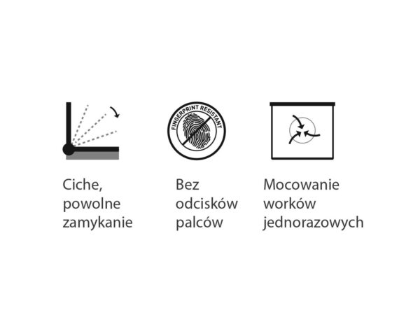 Kosz pedałowy TOP SILENT LUNA, pojemność 12 l, stal matowa Kosz pedałowy TOP SILENT LUNA, pojemność 12 l, stal matowa