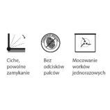 Kosz pedałowy TOP SILENT LUNA, pojemność 5 l, stal matowa