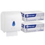 Mechaniczny podajnik ręczników MERIDA TOP niebieski za 100 zł netto przy zakupie 2 kartonów ręczników MERIDA CLASSIC AUTOMATIC RAB301 (12 x 250 m = 3 000 m, 12 500 listków)