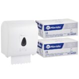 Mechaniczny podajnik ręczników MERIDA TOP szary za 100 zł netto przy zakupie 2 kartonów ręczników MERIDA CLASSIC AUTOMATIC RAB301 (12 x 250 m = 3 000 m, 12 500 listków)