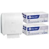 Mechaniczny podajnik ręczników MERIDA SOLID CUT za 100 zł netto przy zakupie 2 kartonów ręczników MERIDA CLASSIC AUTOMATIC RAB301 (12 x 250 m = 3 000 m, 12 500 listków)