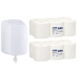 Pojemnik na ręczniki w roli MERIDA HARMONY za 50 zł netto przy zakupie 2 opakowań ręczników w roli MERIDA OPTIMUM MAXI ROB105 (12 x 150 m = 1 500 m)